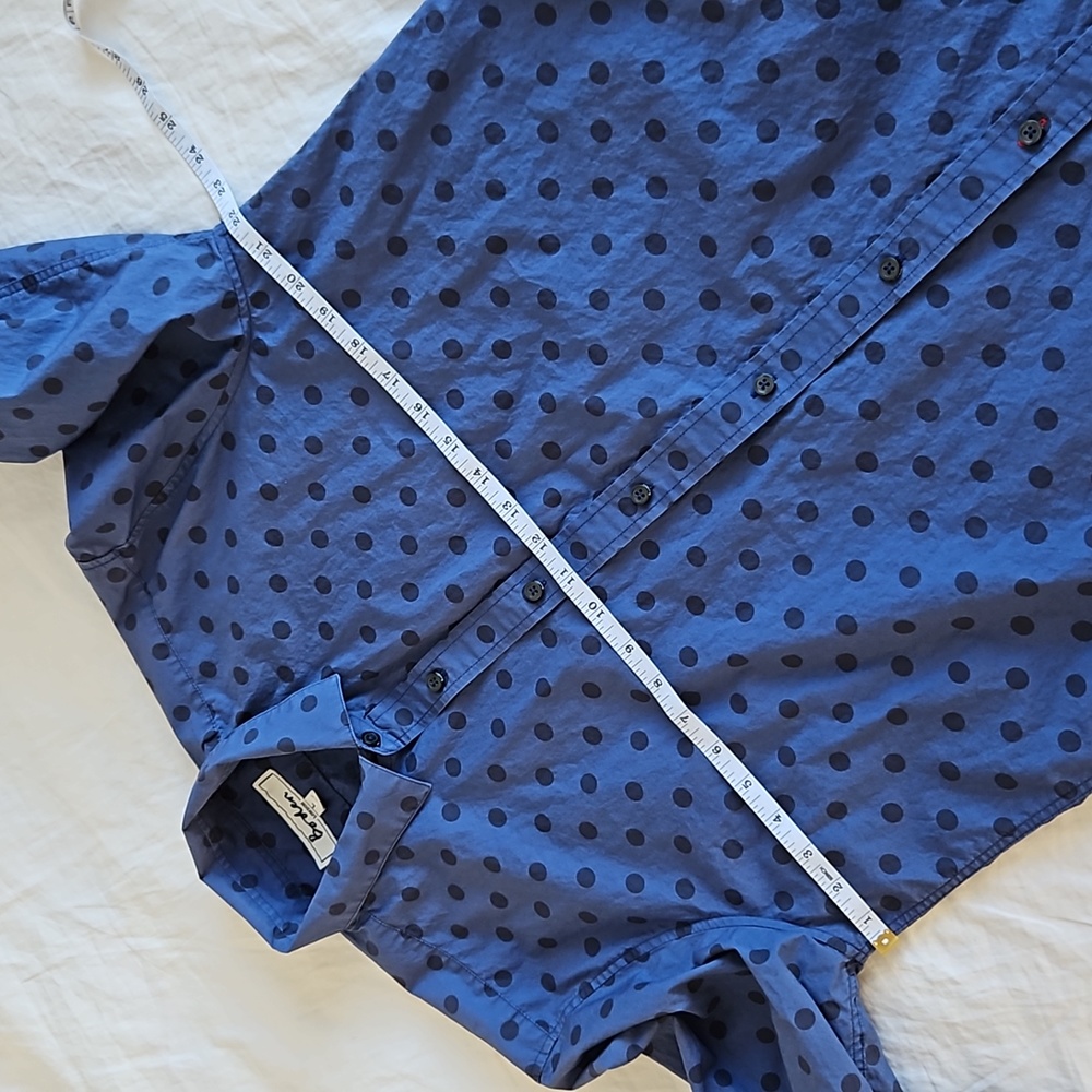 Boden Men's Blue Polka Dot Cotton Button Down Shirt Size Large - Picture 8 of 9